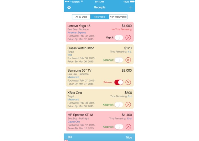 myReceipts – screenshot 1
