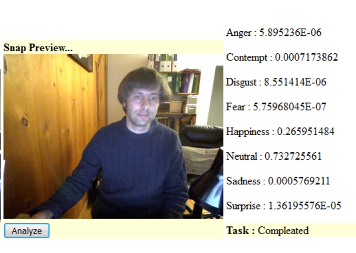 Webcam Emotion Analytics using MS Cognitive Service – screenshot 4