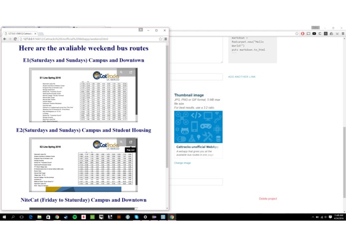 Cattracks unofficial WebApp – screenshot 1