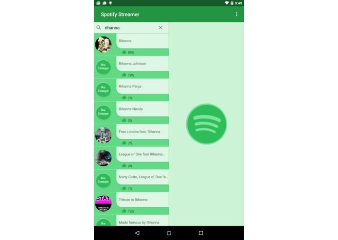 Spotify-Streamer – screenshot 1