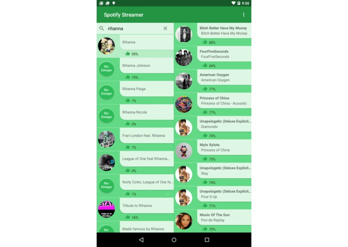 Spotify-Streamer – screenshot 3