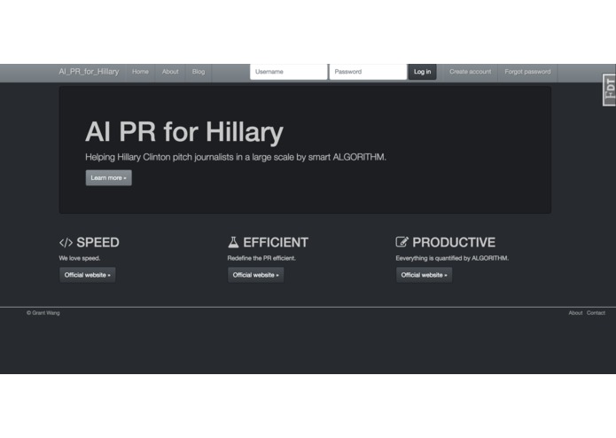 AI PR platform for Hillary Clinton – screenshot 1