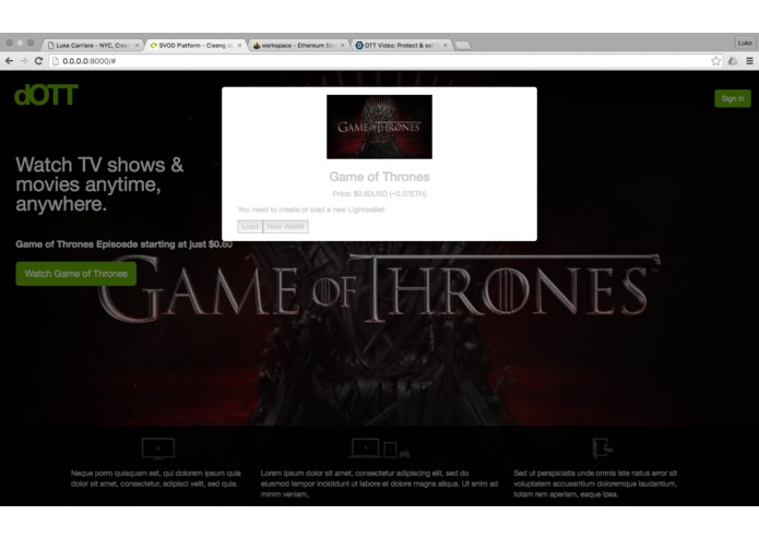 dOTT: Protect & sell PPV, VOD content thru Ethereum – screenshot 1