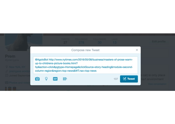 agolo-twitterbot – screenshot 1
