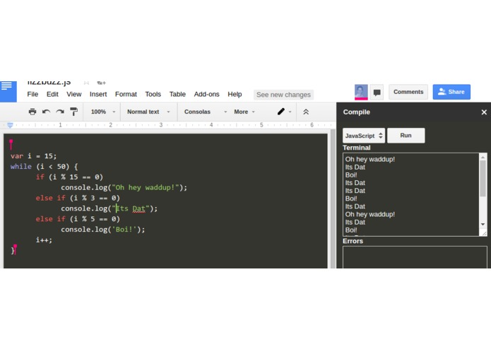 CouchCoder – screenshot 1