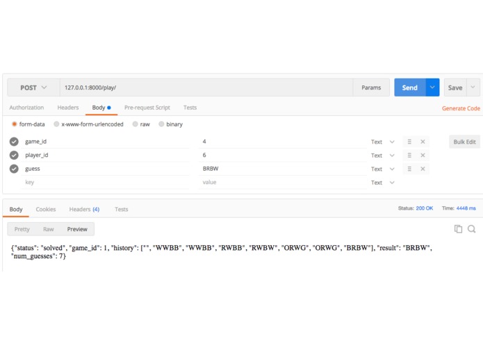 MasterMind BackEnd – screenshot 3