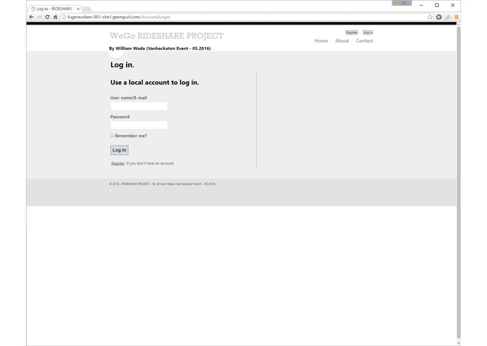 WeGo - RideShare Project - VanHackaton 05.2016 [WeGo] – screenshot 1