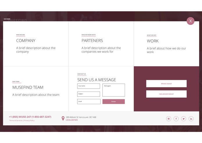 MuseFind Redesign Webpage – screenshot 1