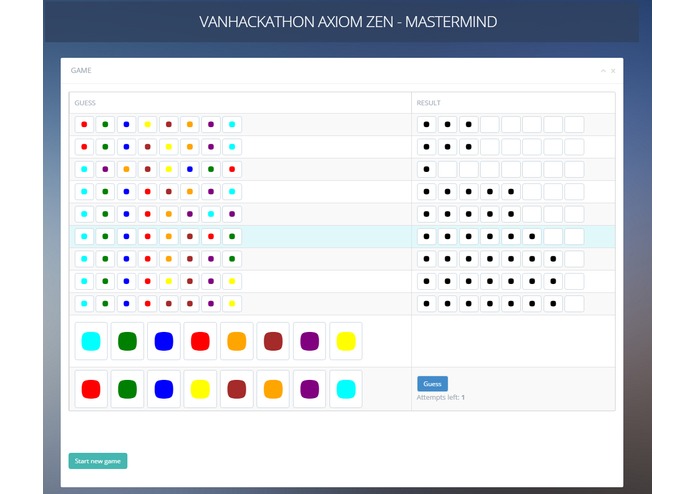 Axiom Zen - Mastermind API – screenshot 1