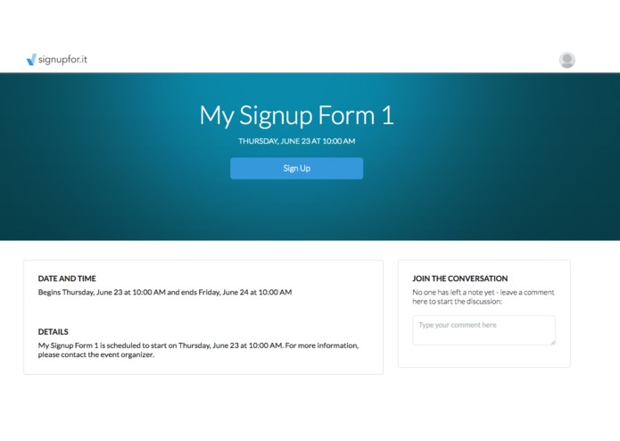SignupForIt – screenshot 1