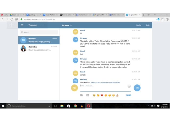Thrive Silicon Valley ChatBot – screenshot 1