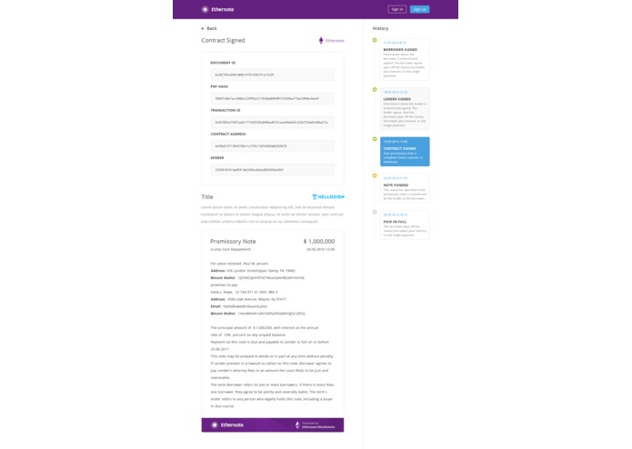 Ethernote - Promissory Note on Ethereum Smart Contract – screenshot 4