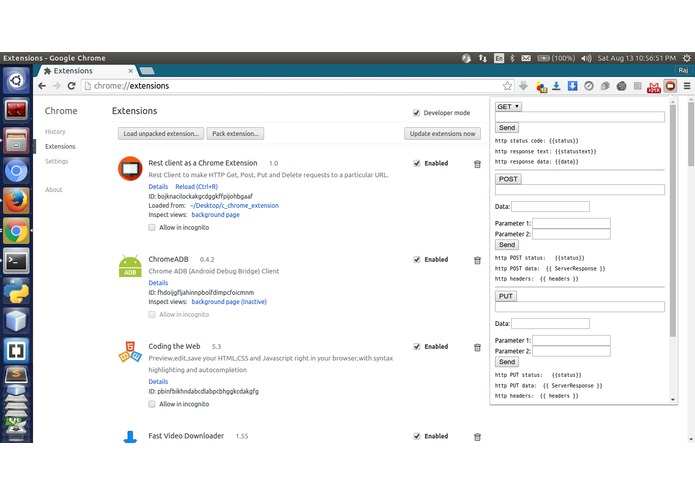 Rest client as a Chrome Extension – screenshot 1