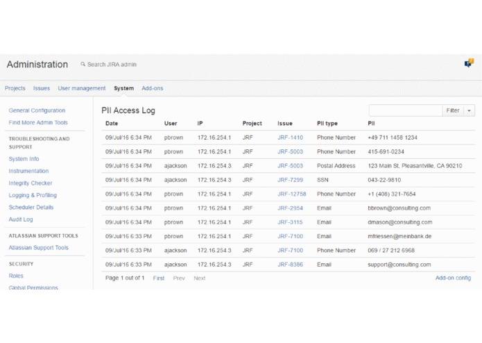 PII Protector for JIRA – screenshot 3