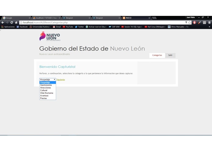 Plataforma para la gestión municipal del turismo – screenshot 1