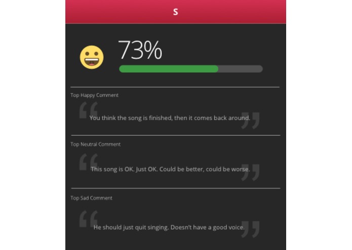 Sentiment – screenshot 1