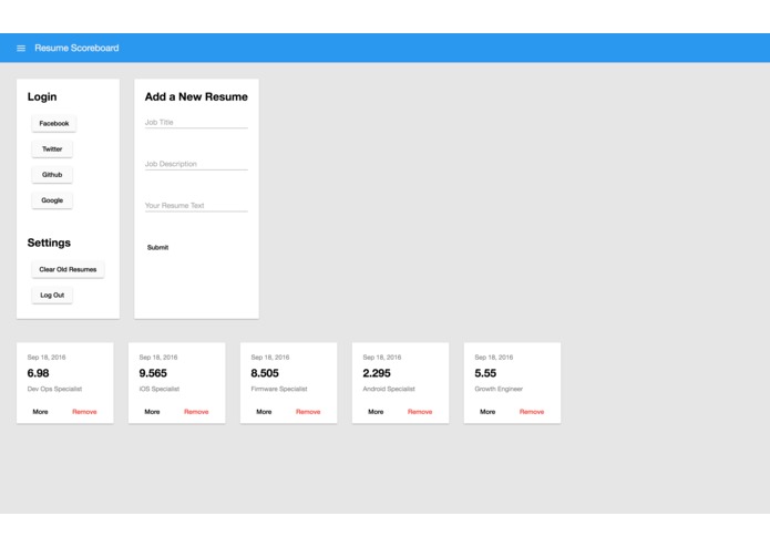 Resume Scoreboard – screenshot 1