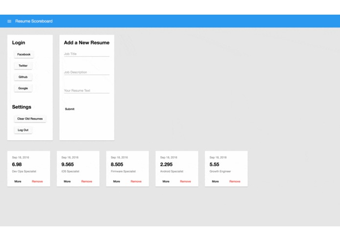 Resume Scoreboard – screenshot 2