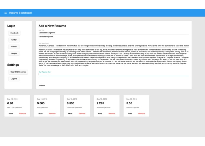 Resume Scoreboard – screenshot 3