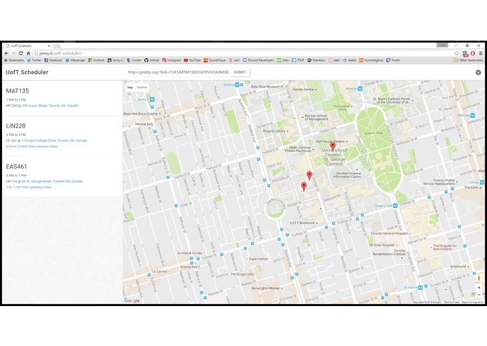 UofT Scheduler – screenshot 1