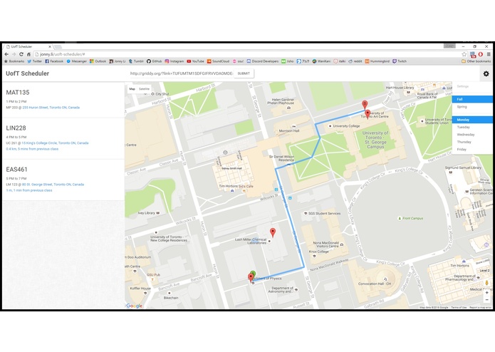 UofT Scheduler – screenshot 2