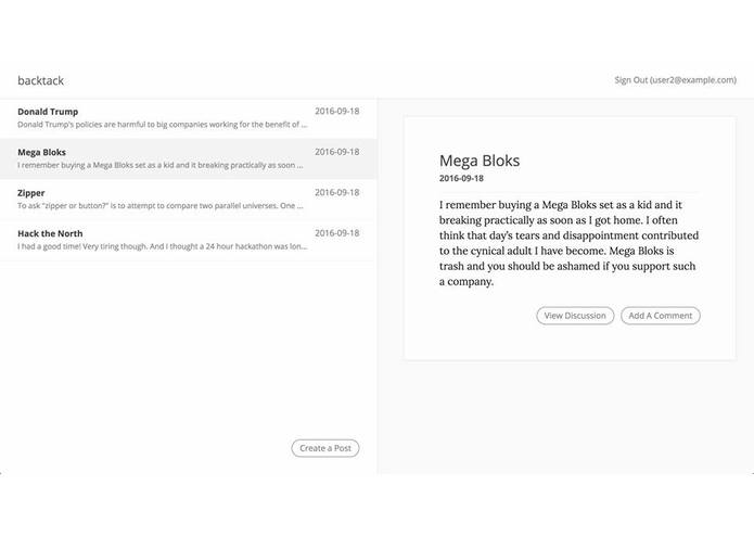 backtack – screenshot 2