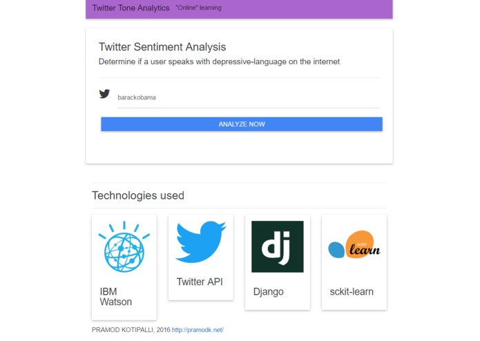 Twitter Sentiment Analysis – screenshot 1