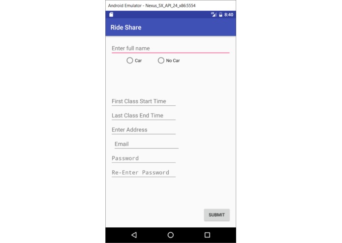 College Ride Share – screenshot 2