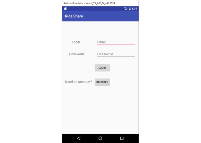 College Ride Share – screenshot 1