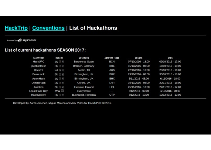 HackTrip – screenshot 2