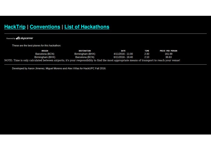 HackTrip – screenshot 3