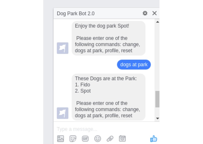 Dog-Park-Bot – screenshot 2