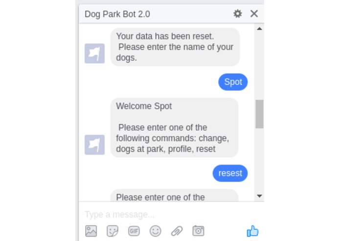 Dog-Park-Bot – screenshot 3