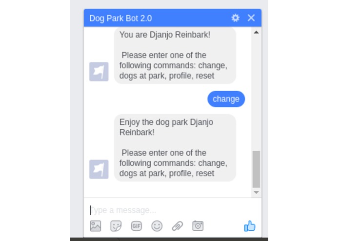 Dog-Park-Bot – screenshot 1