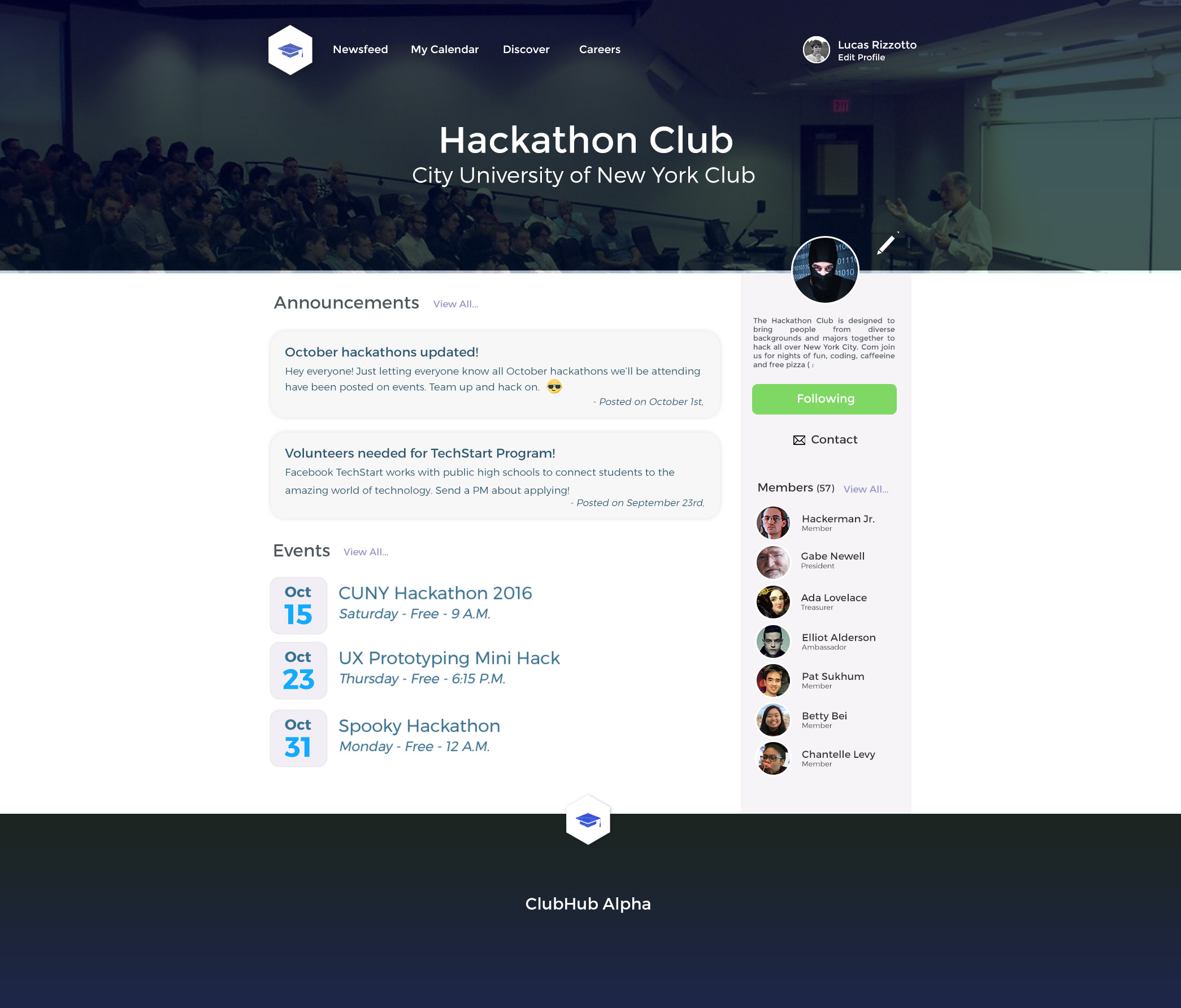 ClubHub Devpost