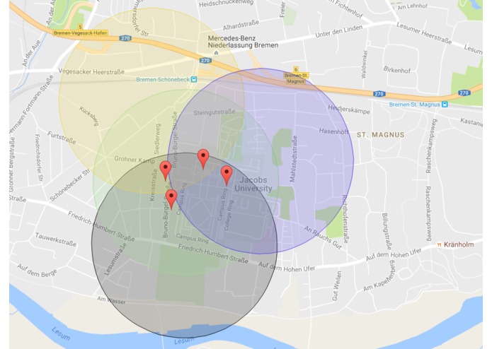 JacobsHack geolocation game – screenshot 1