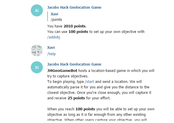 JacobsHack geolocation game – screenshot 2