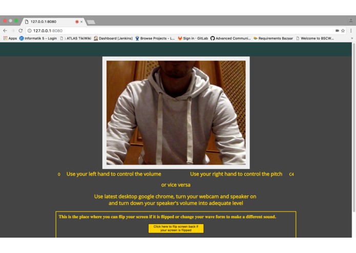 Interactive Web-based Theremin – screenshot 1