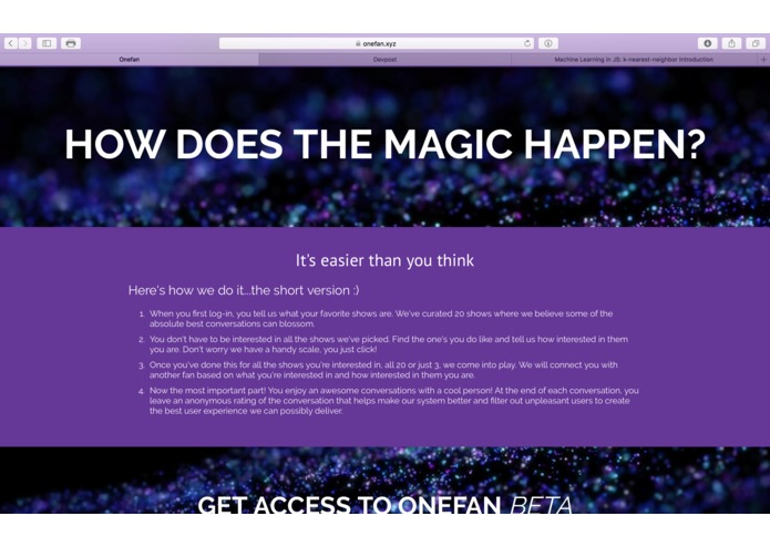 Onefan Beta Page – screenshot 2