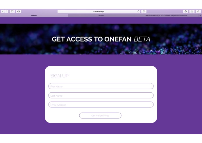 Onefan Beta Page – screenshot 3