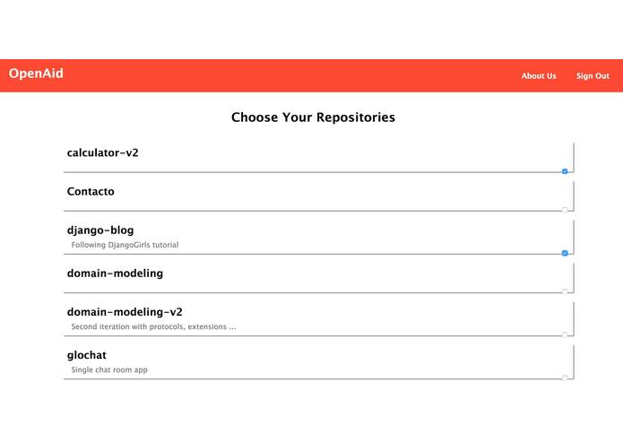 OpenAid – screenshot 2