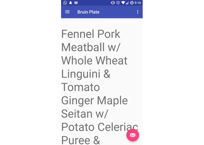 Radical Dining Hall Menu App – screenshot 1