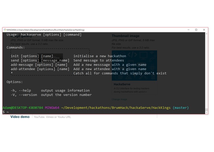 HackaServe – screenshot 1