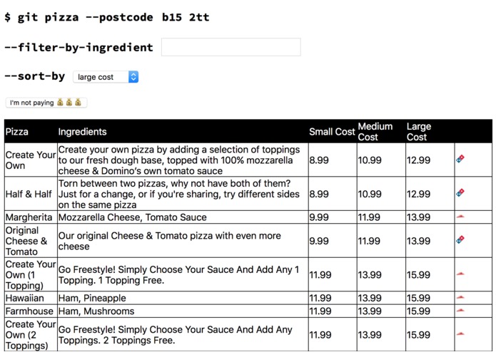 git-pizza – screenshot 1