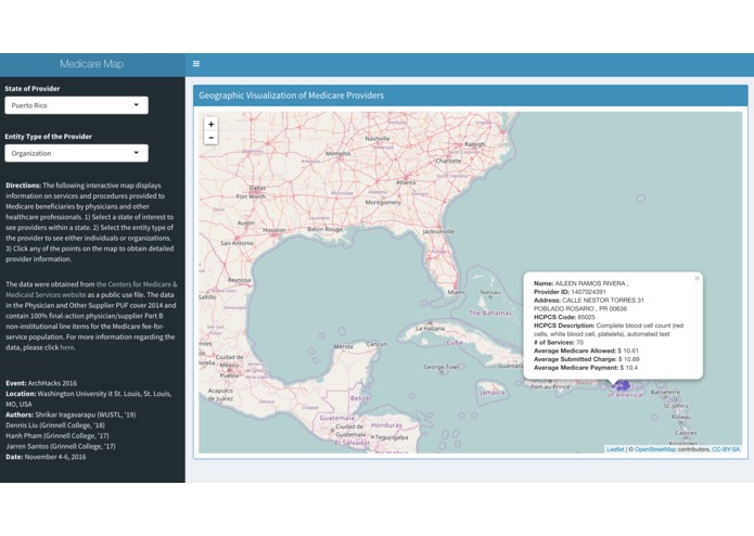 Geographical Visualization of Medicare Providers – screenshot 1
