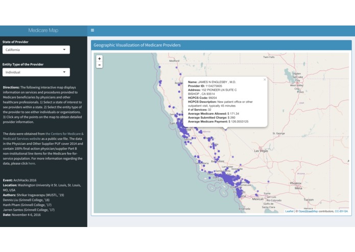 Geographical Visualization of Medicare Providers – screenshot 2