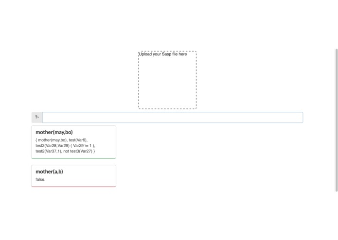 RESTful API and Online interpreter for sASP – screenshot 1