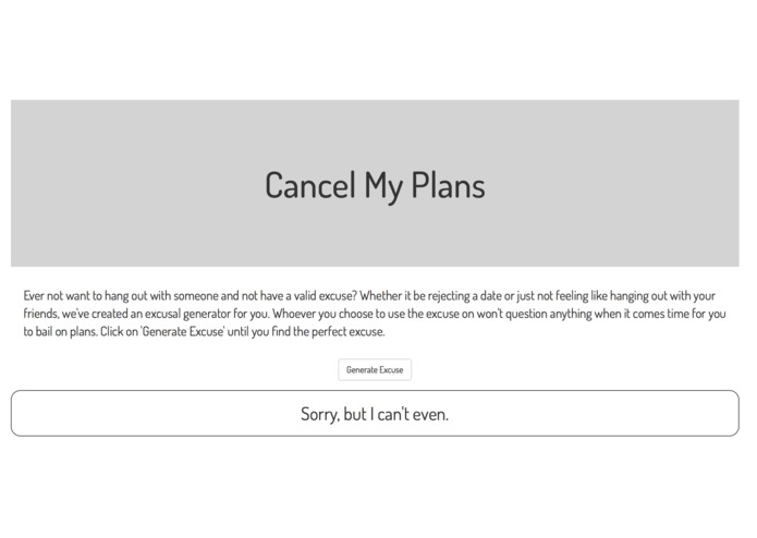 Cancel My Plans – screenshot 1