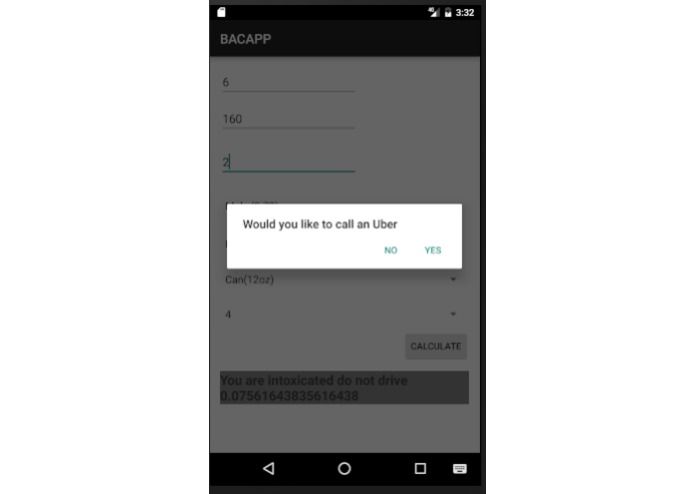 AlcoCalc – screenshot 2