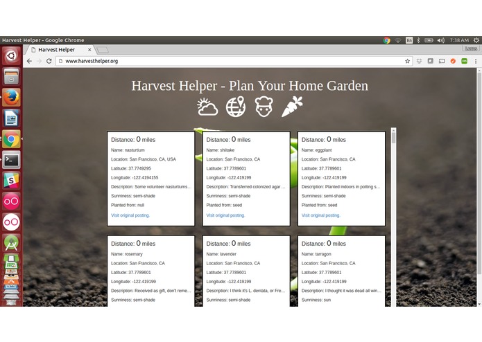 HarvestHelper.org – screenshot 2